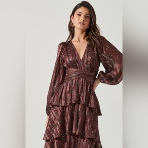 ASTR Enora Floral Tiered Maxi Dress